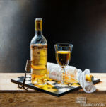 417-Ambre en bouteille, Château d'Yquem 1992-50x50cm-2017